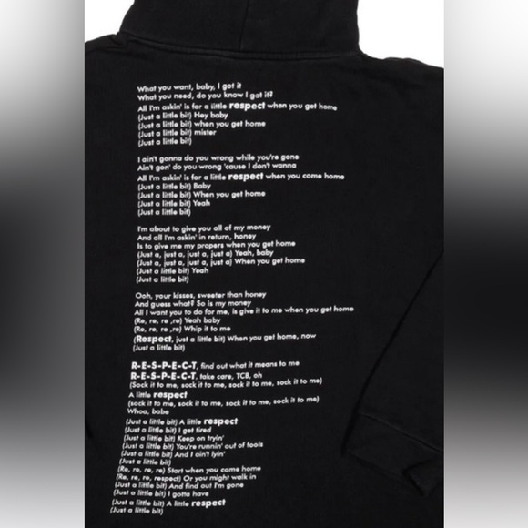 Women’s Zara Black Aretha Franklin ‘R.E.S.P.E.C.T’ Graphic Hoodie - Picture 7 of 7